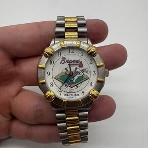 VTG Atlanta Braves Bugs Bunny Waltham Men's Watch 1994 Two Tone Case & Band
